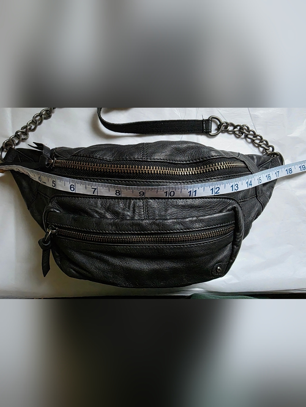 Free People Black Leather Crossbody Fanny Pack - Picture 9 of 12